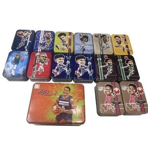 NBA Card Tins Basketball Empty Box Lot Of 14 Anthony Edwards Lunch Box Curry